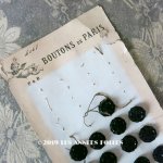 画像: 19世紀末 アンティーク くるみボタン ビーズ刺繍入り 16mm  25ピース 黒 (28)
