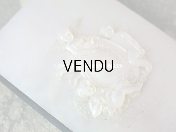 画像4: 19世紀初頭  天使＆モノグラムのメダイヨン 舞踏会の手帳 ペンシル付 マザーオブパール製  CARNET DE BAL  カルネ・ド・バル (83) (4)