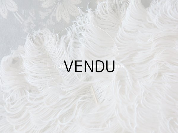 画像6: 1900年代 アンティーク シェル & オフホワイトのフェザーのファン  マザーオブパール (69) (6)