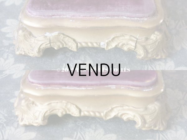 画像7: 19世紀末 アンティーク マリアージュの台座 紫のベルベット (7)