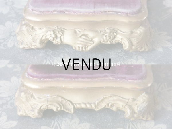 画像6: 19世紀末 アンティーク マリアージュの台座 紫のベルベット (6)