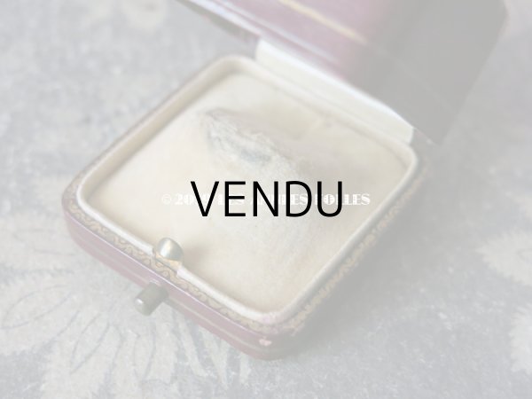 画像6: アンティーク ジュエリーボックス リボンのガーランド リングボックス ボルドー (19) (6)