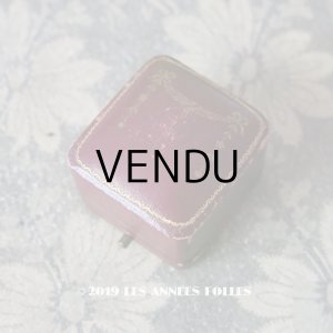 画像: アンティーク ジュエリーボックス リボンのガーランド リングボックス ボルドー (19)