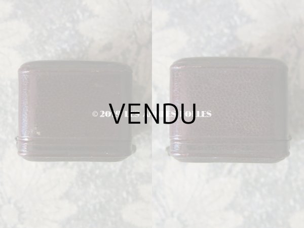 画像8: アンティーク 本革製 ジュエリーボックス リングボックス ボルドーのベルベット (19) (8)