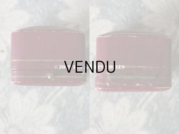 画像3: アンティーク ジュエリーボックス リボンのガーランド リングボックス ボルドー (19) (3)