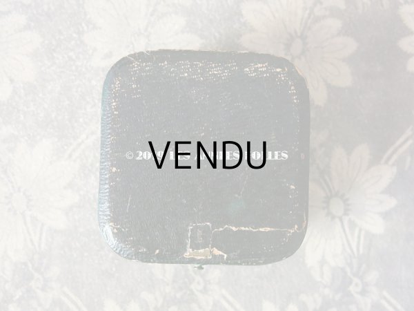 画像6: 19世紀末 アンティーク 薔薇のジュエリーボックス ブレスレット用　ダークブルーのベルベット ＆ 薔薇のペイント入りシルクサテン  (81) (6)