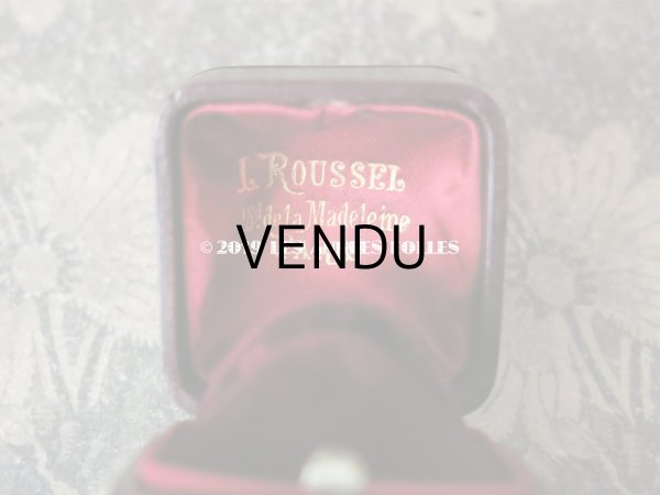 画像3: アンティーク 本革製 ジュエリーボックス リングボックス ボルドーのベルベット (19) (3)