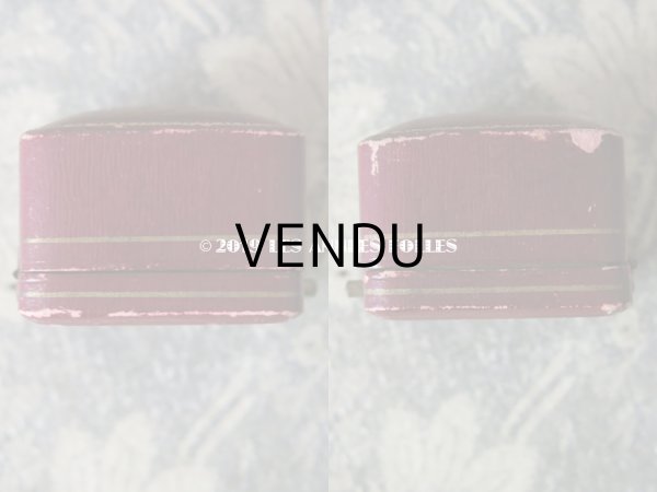 画像4: アンティーク ジュエリーボックス リボンのガーランド リングボックス ボルドー (19) (4)