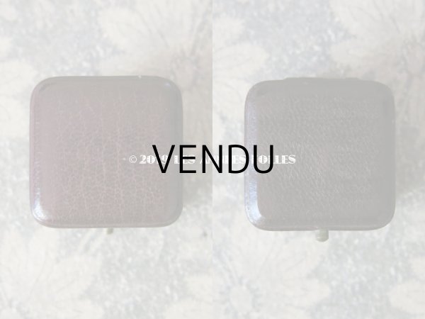 画像6: アンティーク 本革製 ジュエリーボックス リングボックス ボルドーのベルベット (19) (6)