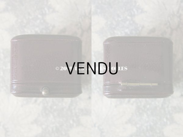 画像7: アンティーク 本革製 ジュエリーボックス リングボックス ボルドーのベルベット (19) (7)