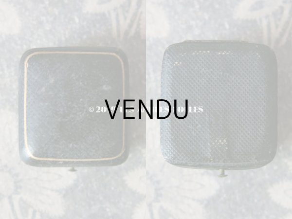 画像4: アンティーク 本革製 ジュエリーボックス  リングボックス ブルー (18) (4)