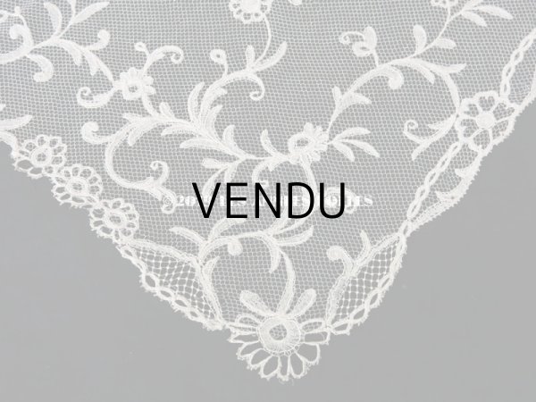 画像6: 19世紀　アンティーク バテム（洗礼式)用の大きなヴェール アプリカシオン・アングレテール　255×54cm (6)