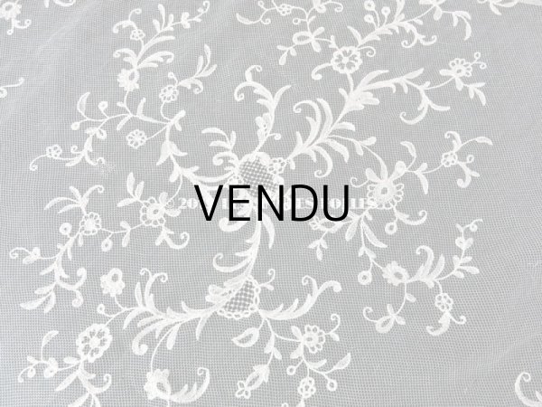 画像7: 19世紀　アンティーク バテム（洗礼式)用の大きなヴェール アプリカシオン・アングレテール　255×54cm (7)