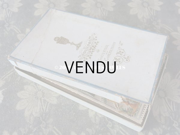 画像7: アンティーク  初聖体 立体のカニヴェ 箱付き コミュ二オンの少女  (7)