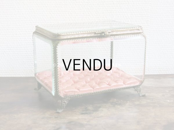 画像8: ＊蚤の市＊19世紀 アンティーク 大きなコフレ グローブ・ド・マリエ　ロカイユ装飾の脚 ピンクのシルクサテンのクッション (8)