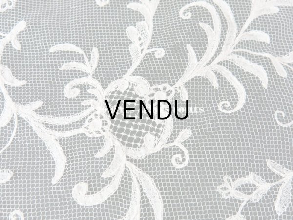 画像8: 19世紀　アンティーク バテム（洗礼式)用の大きなヴェール アプリカシオン・アングレテール　255×54cm (8)