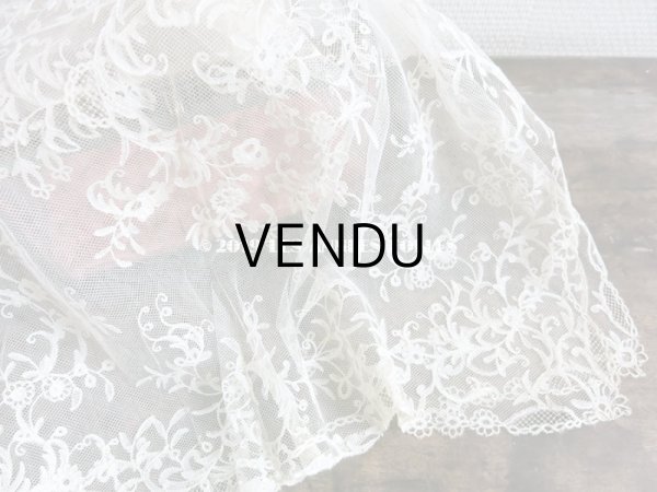 画像5: 19世紀　アンティーク バテム（洗礼式)用の大きなヴェール アプリカシオン・アングレテール　255×54cm (5)