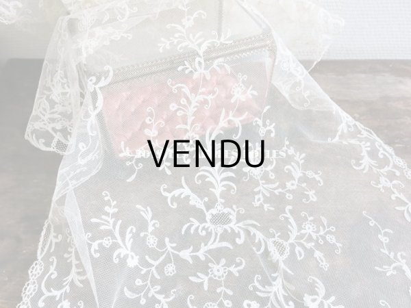 画像3: 19世紀　アンティーク バテム（洗礼式)用の大きなヴェール アプリカシオン・アングレテール　255×54cm (3)