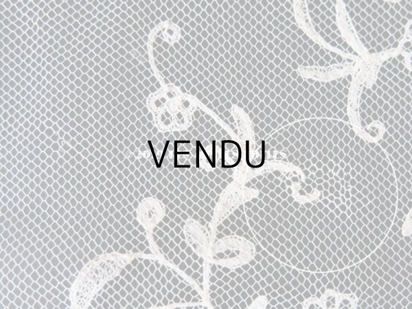 画像15: 19世紀　アンティーク バテム（洗礼式)用の大きなヴェール アプリカシオン・アングレテール　255×54cm (15)