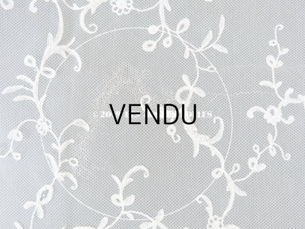 画像13: 19世紀　アンティーク バテム（洗礼式)用の大きなヴェール アプリカシオン・アングレテール　255×54cm (13)