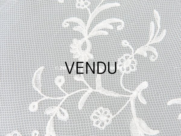 画像9: 19世紀　アンティーク バテム（洗礼式)用の大きなヴェール アプリカシオン・アングレテール　255×54cm (9)