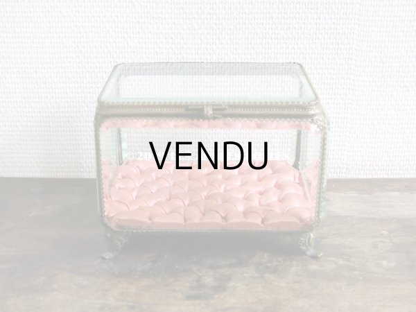 画像9: ＊蚤の市＊19世紀 アンティーク 大きなコフレ グローブ・ド・マリエ　ロカイユ装飾の脚 ピンクのシルクサテンのクッション (9)