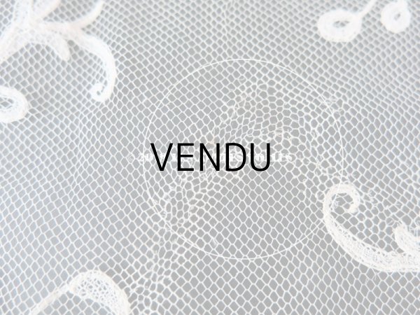 画像14: 19世紀　アンティーク バテム（洗礼式)用の大きなヴェール アプリカシオン・アングレテール　255×54cm (14)