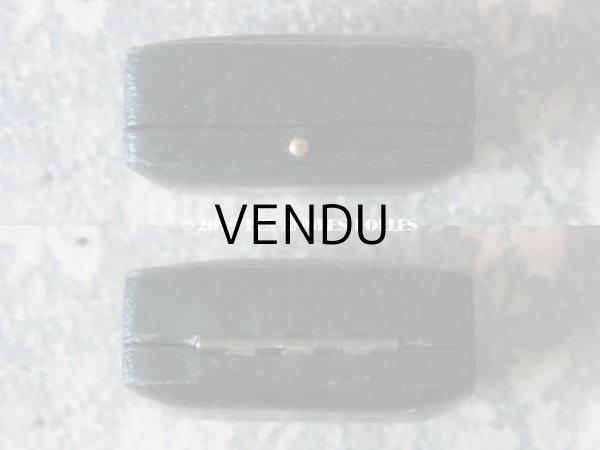 画像7: アンティーク 本革製 王冠のジュエリーボックス  ピアス用　深紫のベルベット (7)