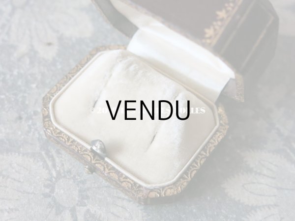 画像9: アンティーク 金彩入り ジュエリーボックス ブラウン ピアス用 (9)