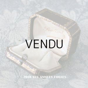 画像: アンティーク 金彩入り ジュエリーボックス ブラウン ピアス用