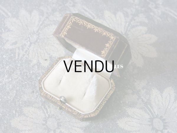 画像7: アンティーク 金彩入り ジュエリーボックス ブラウン ピアス用 (7)