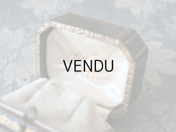 画像8: アンティーク 金彩入り ジュエリーボックス ブラウン ピアス用 (8)