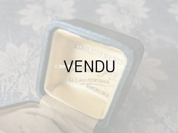 画像3: アンティーク 本革製 ジュエリーボックス  リングボックス 黒 (18) (3)