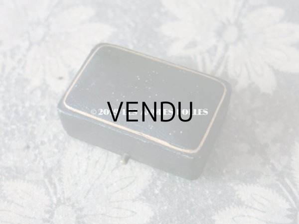 画像5: アンティーク 本革製 王冠のジュエリーボックス  ピアス用　深紫のベルベット (5)