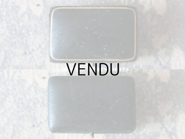 画像6: アンティーク 本革製 王冠のジュエリーボックス  ピアス用　深紫のベルベット (6)