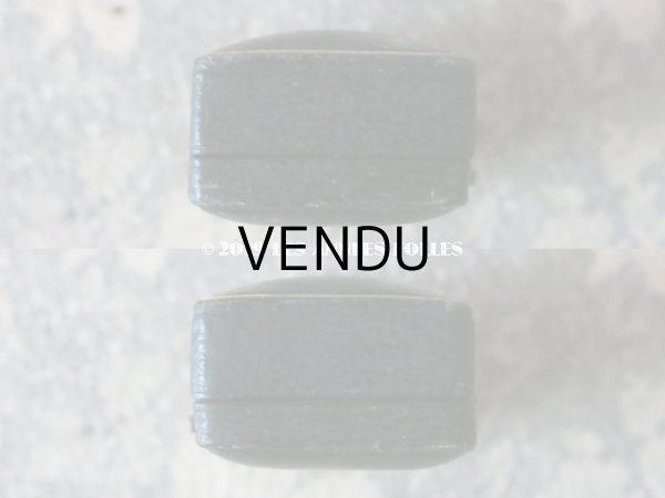 画像8: アンティーク 本革製 王冠のジュエリーボックス  ピアス用　深紫のベルベット (8)