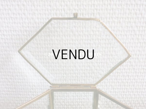 画像5: 19世紀 アンティーク 大きなジュエリーボックス 6角形　淡いブルーのクッション (5)