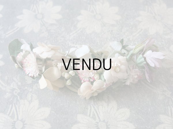 画像4: アンティーク 草花のリース ドールハット用  (4)