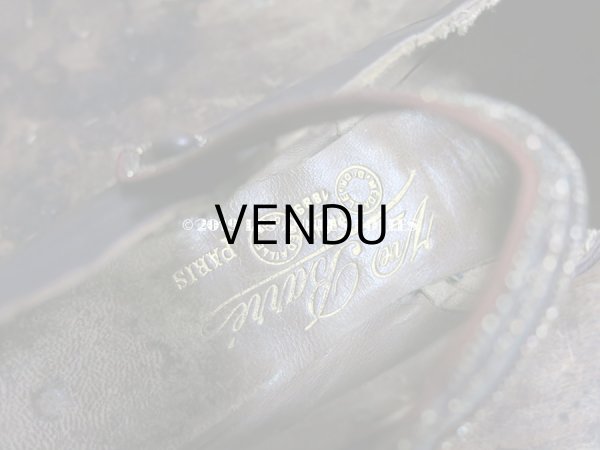 画像10: 19世紀末 アンティーク シューズ メタルビーズの刺繍 ブラウン (10)