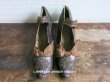 画像1: 19世紀末 アンティーク シューズ メタルビーズの刺繍 ブラウン (1)