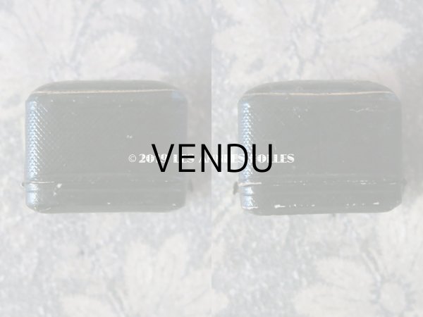 画像5: アンティーク 本革製 ジュエリーボックス イニシャル 【S.P.】 リングボックス 黒  (5)