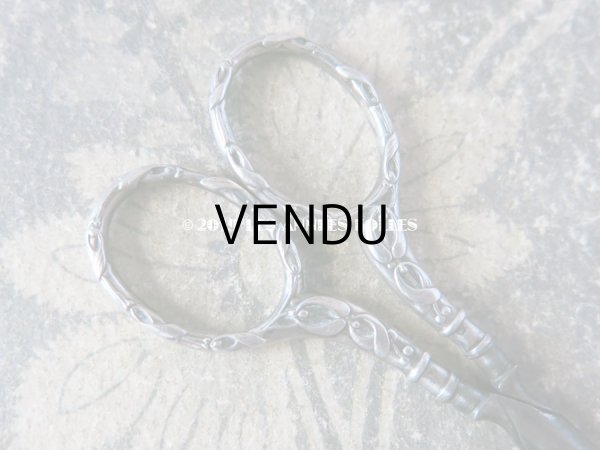 画像4: アンティーク シルバー製 ヤドリギの手芸用ハサミ  (4)