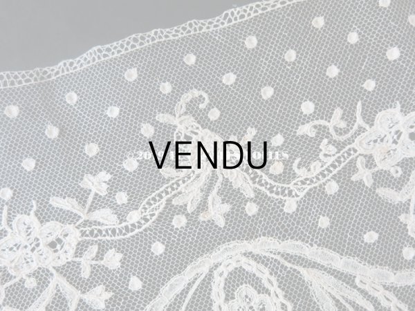 画像5: 19世紀 アンティーク  薔薇＆リボンのガーランドの幅広レース 2.3m アプリカシオン・ブリュッセル (ポワン・ド・ガーズ & ボビンレース)　 (5)