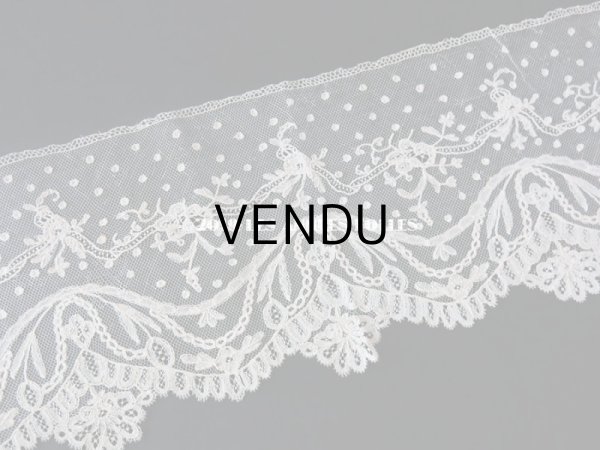 画像4: 19世紀 アンティーク  薔薇＆リボンのガーランドの幅広レース 2.3m アプリカシオン・ブリュッセル (ポワン・ド・ガーズ & ボビンレース)　 (4)