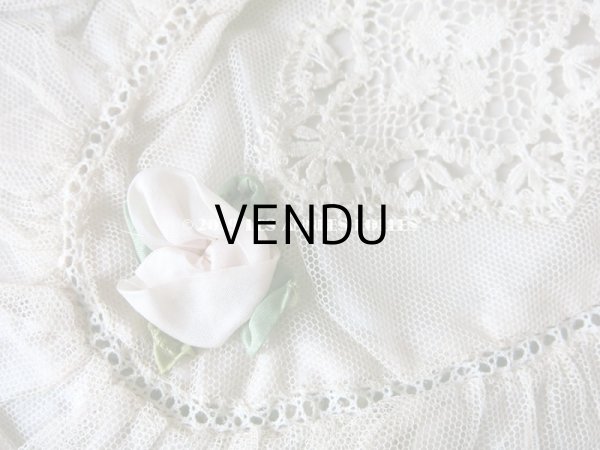 画像5: アンティーク シルク & レース布 ロココモチーフ付 (5)