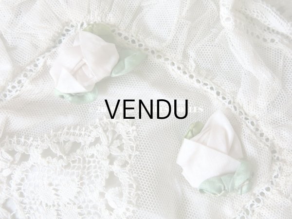 画像4: アンティーク シルク & レース布 ロココモチーフ付 (4)