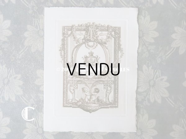 画像3: アンティーク メニューカード 天使＆薔薇のガーランド 1860-1910 (3)