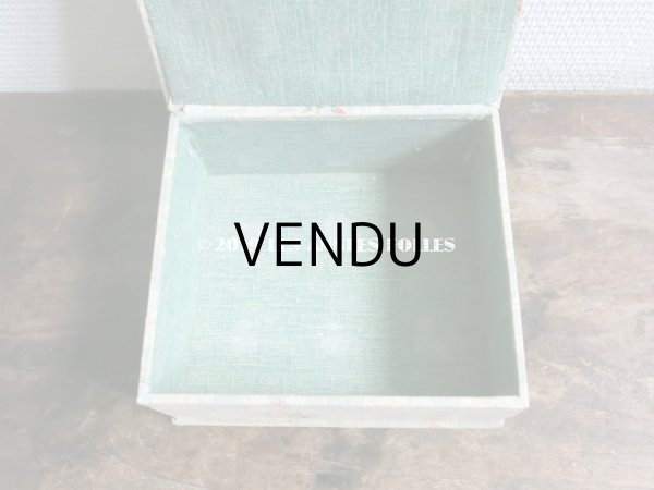 画像6: 1900年代 アンティーク 薔薇 & 草花のガーランド  カルトナージュボックス (6)