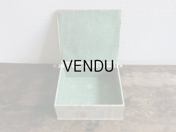 画像5: 1900年代 アンティーク 薔薇 & 草花のガーランド  カルトナージュボックス (5)