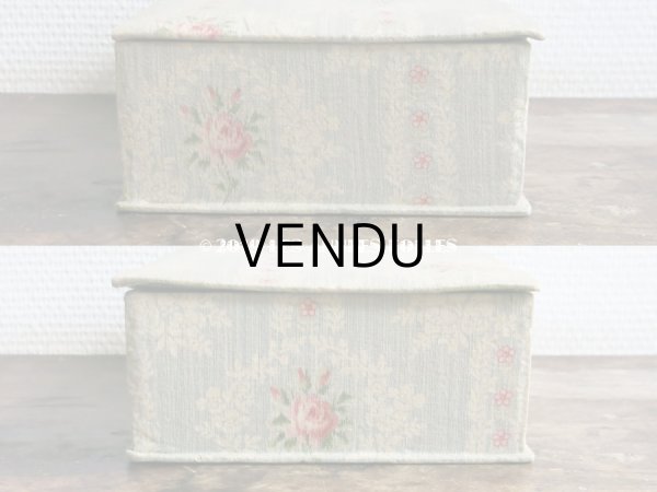 画像9: 1900年代 アンティーク 薔薇 & 草花のガーランド  カルトナージュボックス (9)